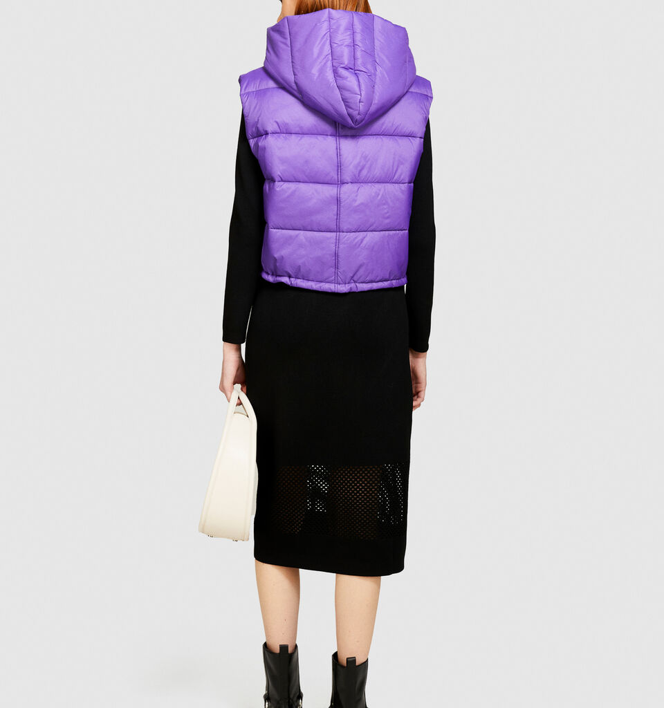 Sleeveless jacket with hood - null - Lilac | Sisley image number 3